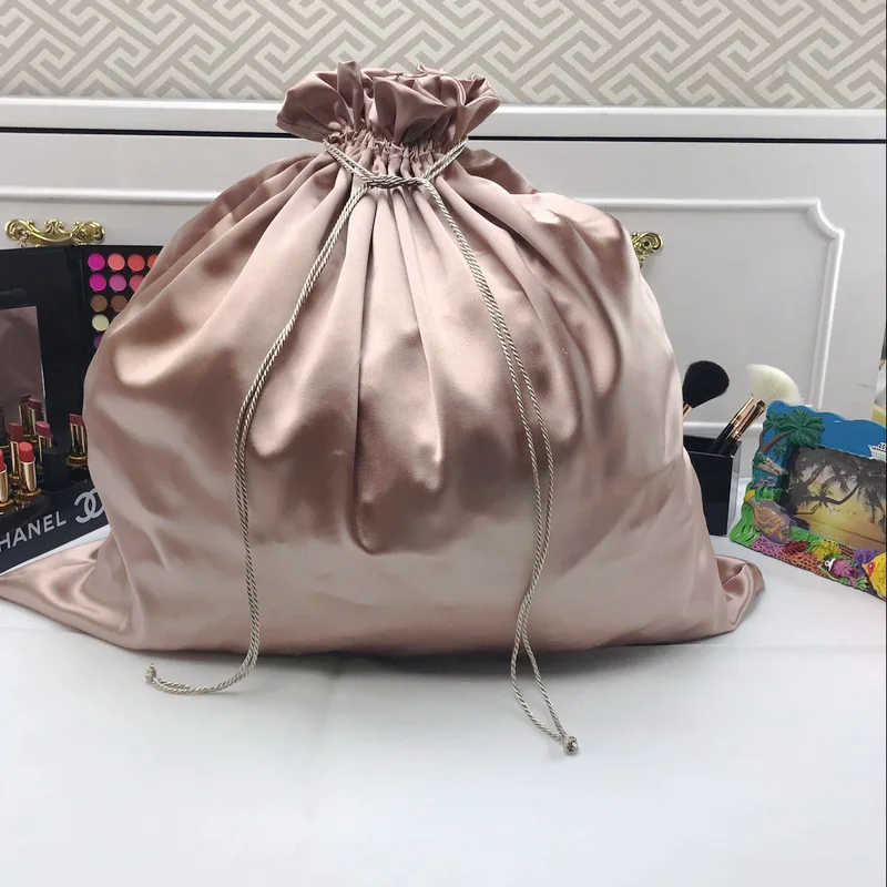 Bolsa de satén de Color oro rosa para empaquetar joyas de cabello/maquillaje/regalo/boda/fiesta/almacenamiento/ pelucas/paquete/bolsas de zapatos bolsa de seda de lujo