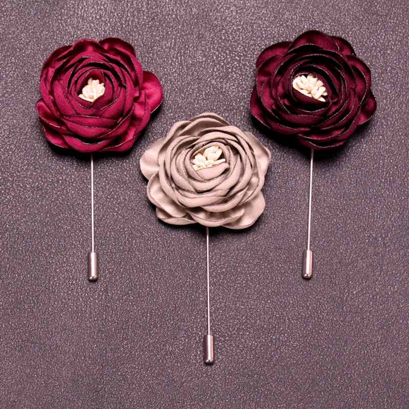 1Pcs High Quality Camellia Flower Lapel Pin Brooch Handmade Handmade