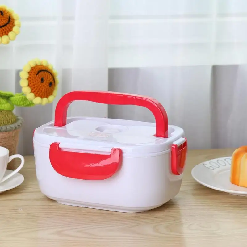 220V/110V 1.05L Portable Electric Heating Lunch Box Food Container Storage Heater Rice Container Dinnerware Sets for Home Car