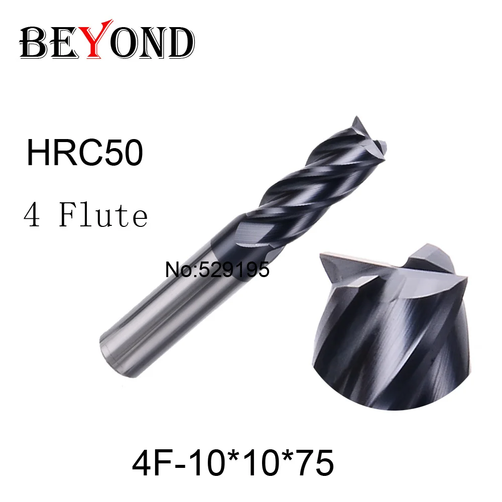 

4f-10*10*75,hrc50,carbide End Mills,carbide Square Flatted End Mill,4 Flute,coating:nano,factory Outlet Length