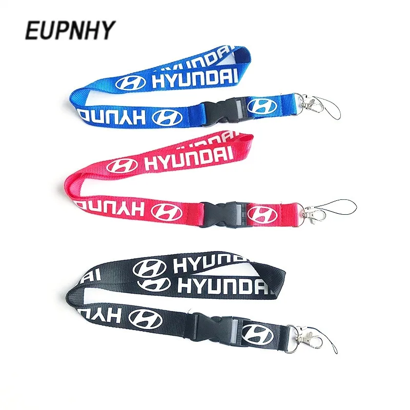 

EUPNHY 3 Colors Hyundai Detachable Car Logo Lanyard for Keys ID Badge Holder Auto Mobile Phone Neck Straps Lanyard