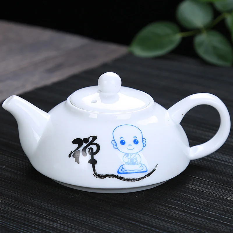 Изысканный Синий и белый фарфоровый чайник, китайский традиционный Ландшафтный узор, чайник, керамический цветочный чайник - Цвет: 04