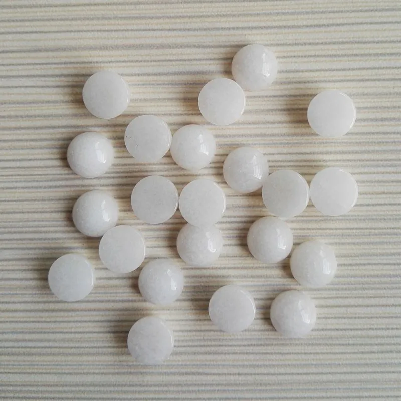 

fashion Natural Stone Beads 10MM White marble round cabochon for jewelry making 50Pcs/lot Necklace ring earring accessories