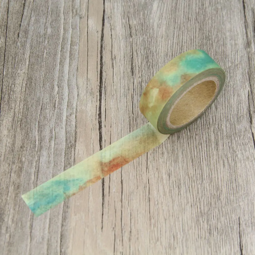 Watercolor Neon Color Washi Paper Masking Tapes DIY Decorative Stickers