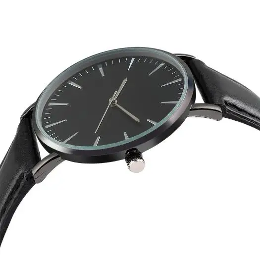Роскошные кожаные кварцевые часы для мужчин Спорт повседневное Мода ультра тонкий циферблат для женщин наручные часы для мужчин s
