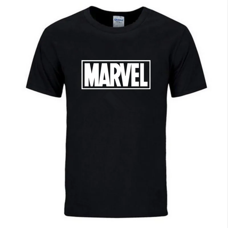 Новая модная футболка Marvel с коротким рукавом, мужской принт супергероев, футболка с круглым вырезом, комическая футболка с надпись Marvel, топы, Мужская одежда, футболка