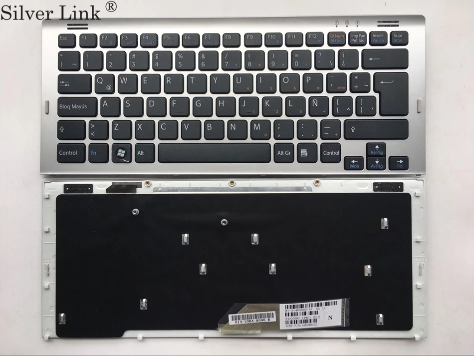 

La Latin keyboard For SONY SR Series SR13 SR33 SR28 VGN-SR26 With sliver Frame Laptop Keyboard PCG-5P4L