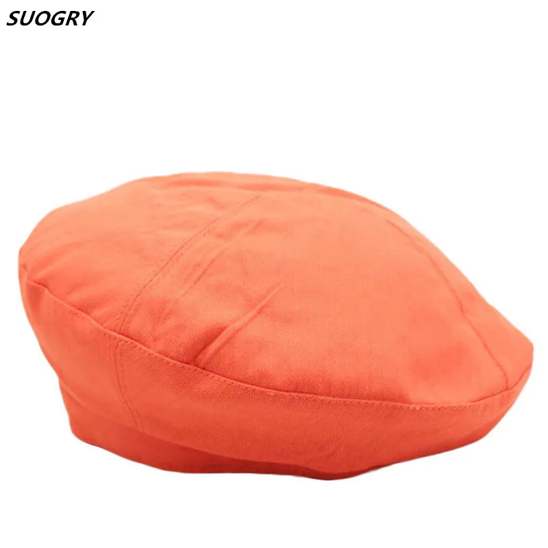 

2019 New Women Berets Solid Color Beret Hat Female Spring Summer Painter Hat Breathable Cotton hats