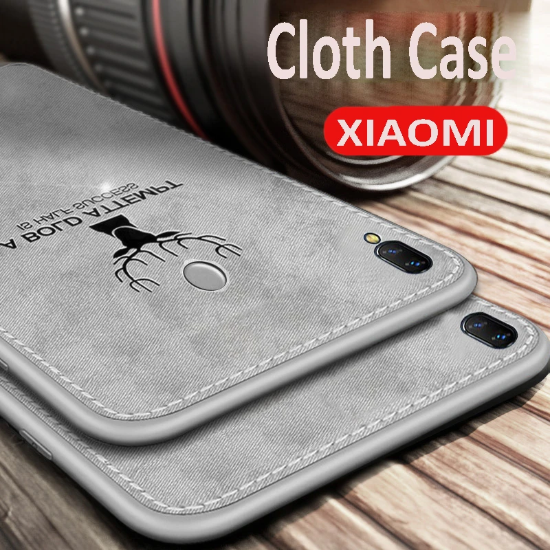 

Luxury Shockproof PU Cloth Case On The For Xiaomi Redmi Note 7 6 Pro Silicone Edge Case Cover For Redmi Note 4X 6A Pro 5A 7 Case