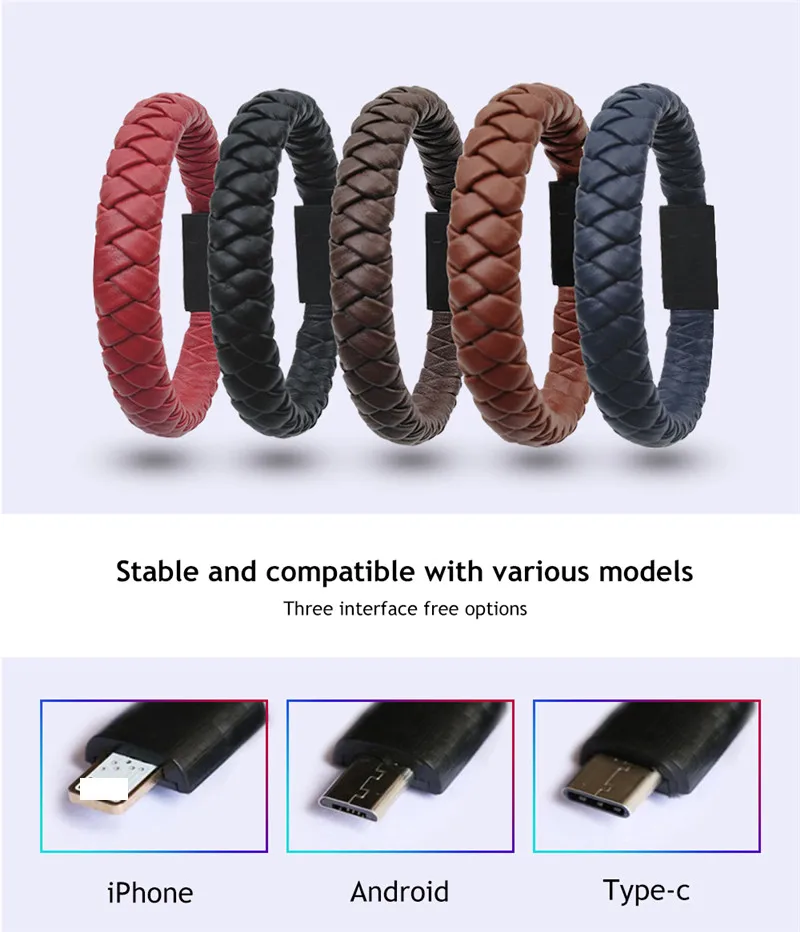 Браслет USB кабель для samsung S9 S8 type C Micro usb быстрая зарядка кабель синхронизации данных для huawei Xiaomi кабель для мобильного телефона