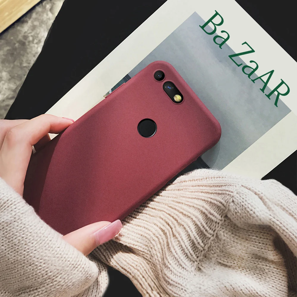 

LECAYEE Matte Plain Color Case for Honor View 20 Huawei Honor V20 Anti-knock Silicone Soft Phone Case Cover Mature Charm Red
