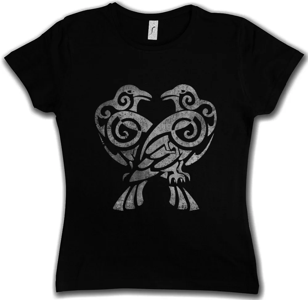 

HUGIN AND MUNIN IV DAMEN T-SHIRT Valhalla Vikings Odhin Odin Thor Raven Ravens