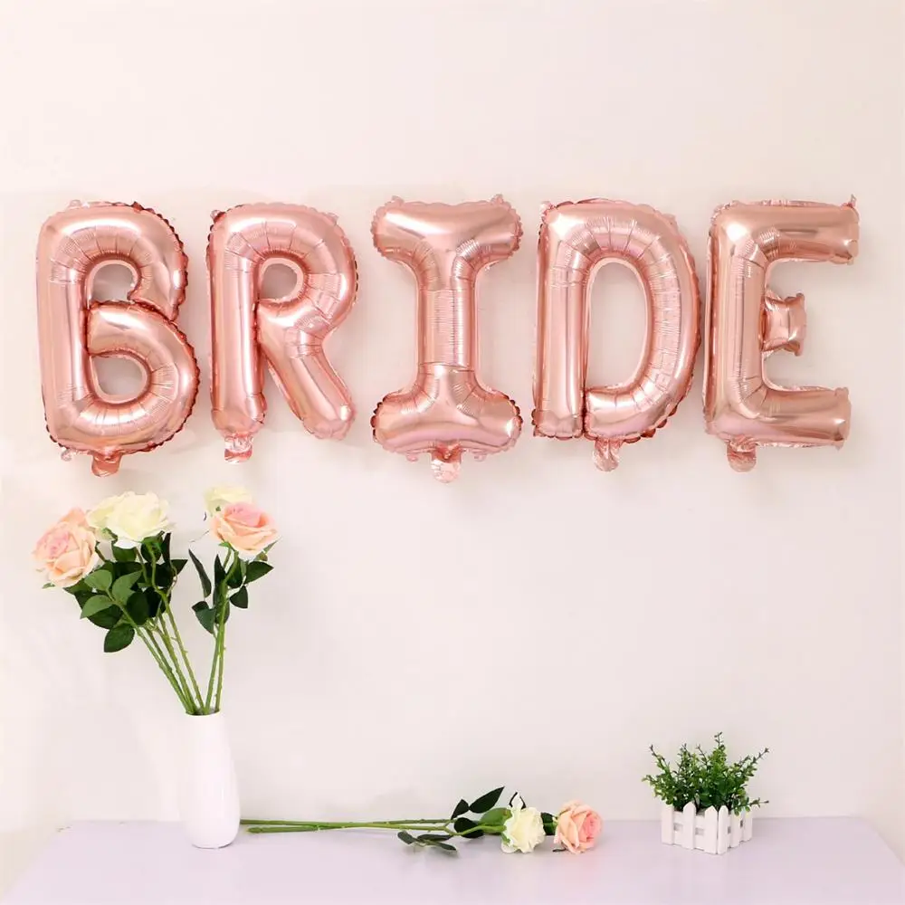 Kuchang, 16 дюймов, розовое золото, для невесты, для команды, с буквами, фольгированный шар, для любви, для свадьбы, для девичника, для помолвки, вечерние, Декор - Цвет: bride