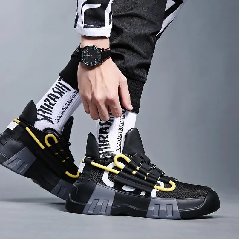 Krasovki Kanye Weave осень West повседневная обувь мужская хип хоп Модные мужские высокие массивные кроссовки обувь Джокер Tenis Masculino