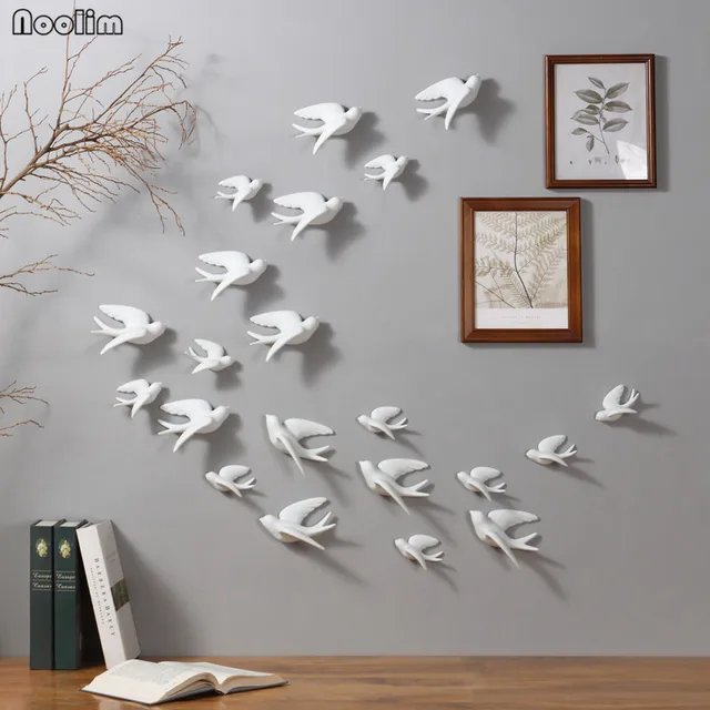 Noolim European Ceramic Birds Wall Hanging Simulation Murals Noolim European Ceramic Birds Wall Hanging Simulation Murals Background Home Furnishing Crafts Creative Decoration