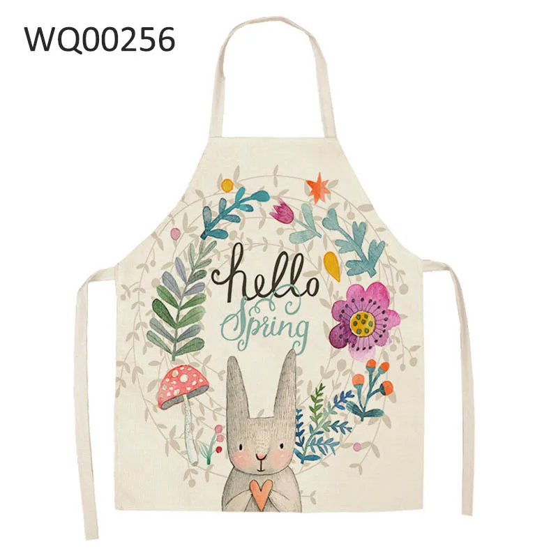 Home Cleaning Tools 68*55cm,47*38cm Cooking Apron Cartoon Animal Printed Waterproof Cotton Linen Women Sleeveless Kitchen Aprons