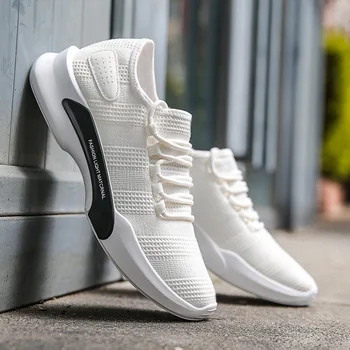 

Dropshipping Men Sneakers Shoes Lace Up Breathable Canvas Men Sports Shoes Outdoor Male Trainers Walking Shoes Light