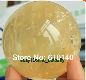 

0034tt NATURAL YELLOW CALCITE QUARTZ CRYSTAL SPHERE BALL 80mm,
