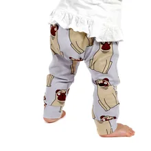 Весенне-осенние детские брюки хлопковые детские брюки с принтом детская одежда Одежда для младенцев с рисунком животных средней посадки для новорожденных брюки для девочек и мальчиков