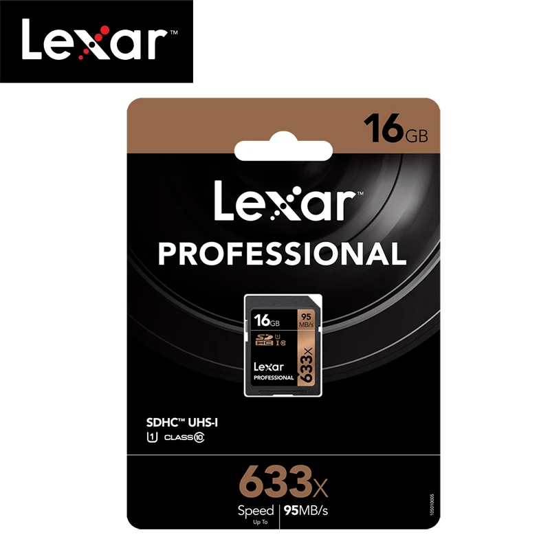 Lexar 633x SD карта, 16 ГБ, 32 ГБ, 64 ГБ, класс 10 SDHC/SDXC карты памяти 128 ГБ 256 512 95 МБ/с. для зеркальной однообъективной камеры/HD камера - Емкость: 16GB