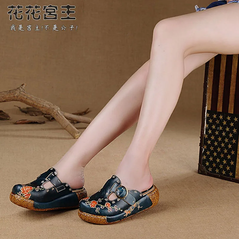 

2019 summer new female sandals wholesale casual ladies sponge cake with slippers leather wedge sandals