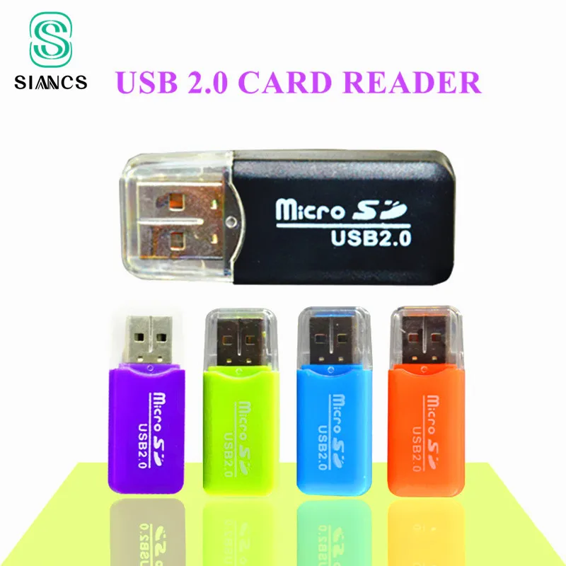 

SIANCS Mini USB 2.0 Card reader for TF Card for PC MP3 MP4 Player usb hub adapter Colorful External card reader