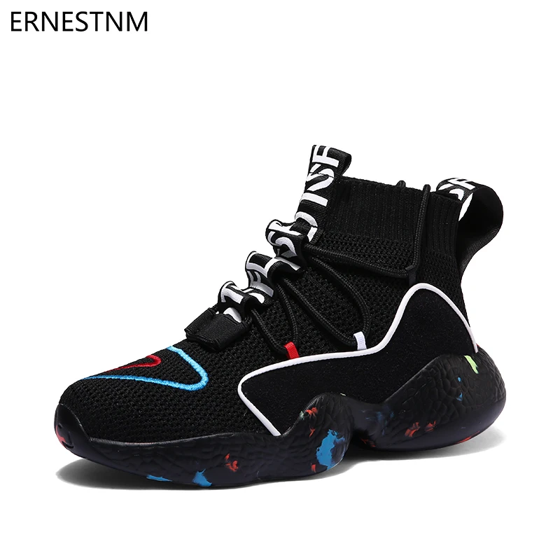 

ERNESTNM 2019 Women White Sneakers High Heel Casual Flats Ladies Vulcanized Shoes Fashion Black Autumn Sneakers Zapatos Mujer