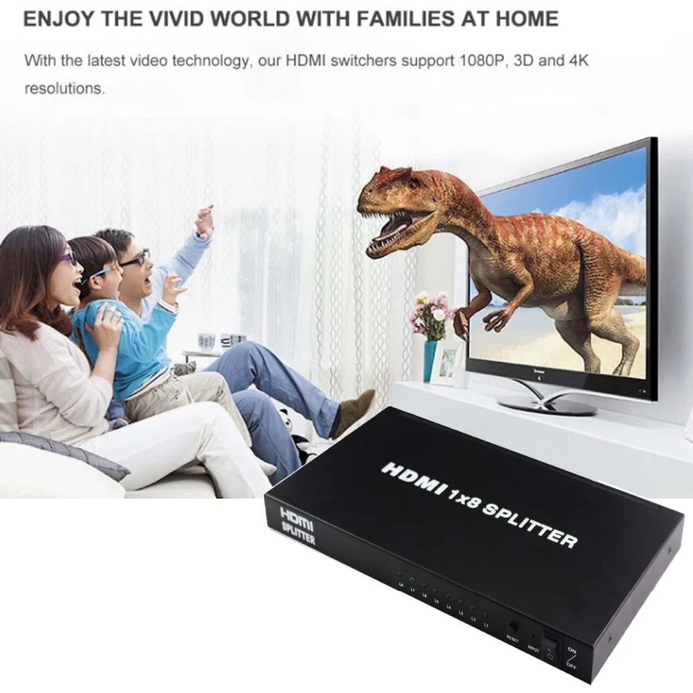 HDMI 1.3 Version 1x8 HDMI Splitter Bi-directional 1 in 8 out Switch HDCP Amplifier Full 3D 1080p HDTV 4Kx2K for PS3 DVD Xbox TX HDMI 1.3 Version 1x8 HDMI Splitter Bi-directional 1 in 8 out Switch HDCP Amplifier Full 3D 1080p HDTV 4Kx2K for PS3 DVD Xbox TX