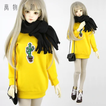 

NEW 1/3 BJD SD Doll Clothes Yellow Cactus round collar T-shirts + trouser Suit
