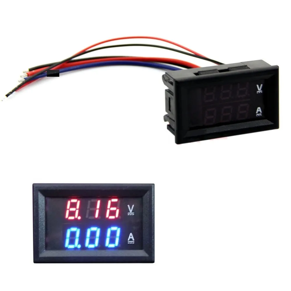 

2018 Hot sale Drop shipping DC 100V 10A Voltmeter Ammeter Blue and Red LED Amp Dual Digital Ammeter Voltmeter Gauge
