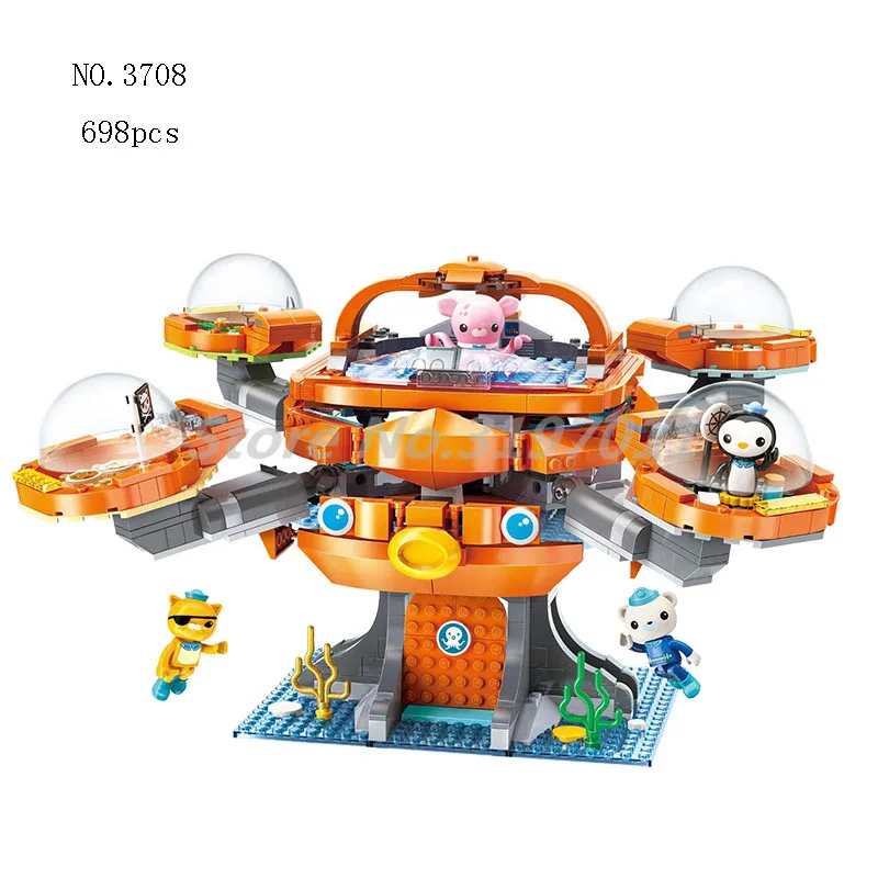 

The Octonauts Building Blocks Octo-Pod Octopod Playset & Barnacles kwazii peso Inkling Educational Bricks Toys For Children