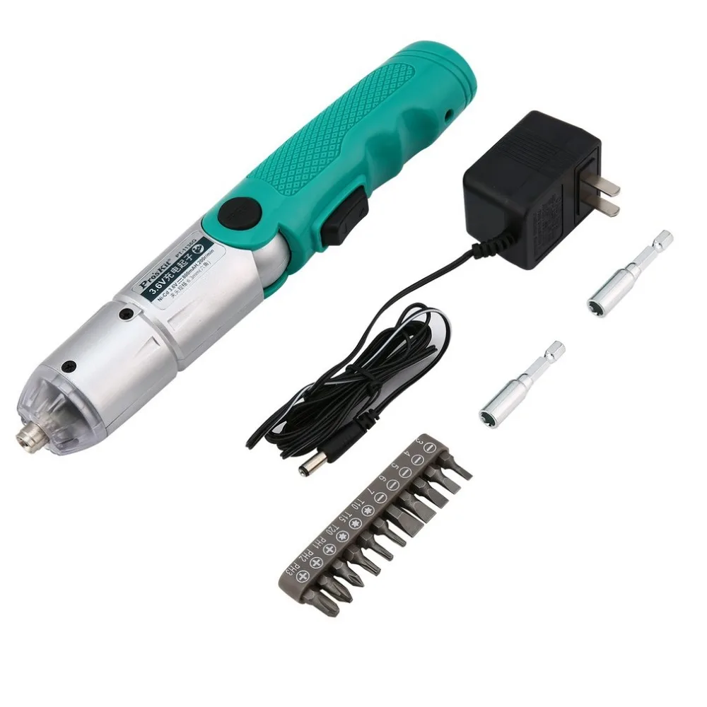 

Pro'skit PT-1136G 3.6V Rechargeable Electric Drill Screwdriver Set Cordless Driver Multifucntion Power Repairing Hand Tool Kit