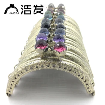 

Haofa 10pcs 8.5cm Bronze Lotus Flower Head Coin Purse Frames Kiss Clasp Clutch Bags Part Diy Handbag Clasps Purse Handles