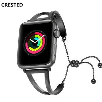 

CRESTED Stainless Steel strap For Apple Watch Band 42mm/38mm iwatch series 3 2 1 adjustable pendant wrist bands Bracelet belt