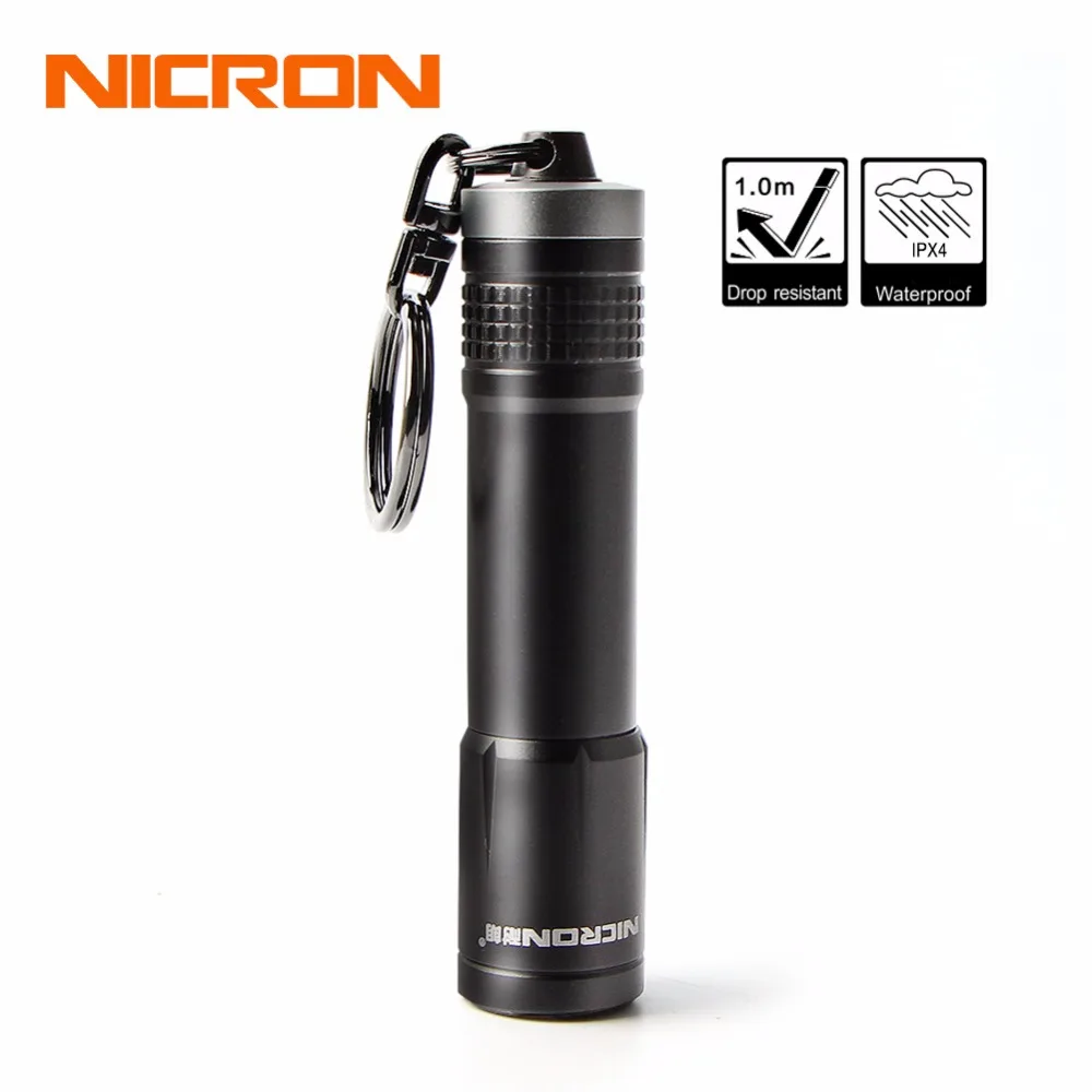 NICRON 1 АА мини брелок на цепочке фонарик 24 м дальность луча 0 5 W 20LM светодиодный
