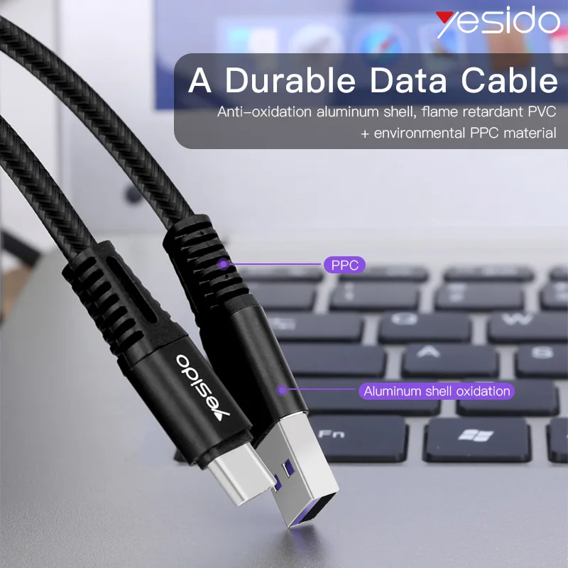 Yesido CA31 5A usb type C кабель для samsung S10 S9 S8 Plus Xiaomi huawei USB C кабель для быстрой зарядки type-c кабель