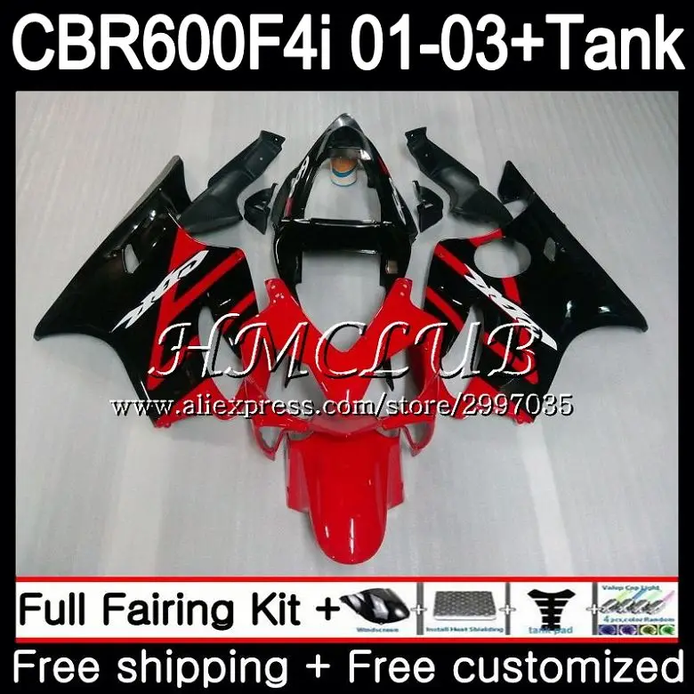 Завод красный + бак для HONDA CBR 600 F4i CBR600FS CBR600F4i 2001 2002 2003 77HC.13 600F4i FS CBR600 01 02 03 обтекатель