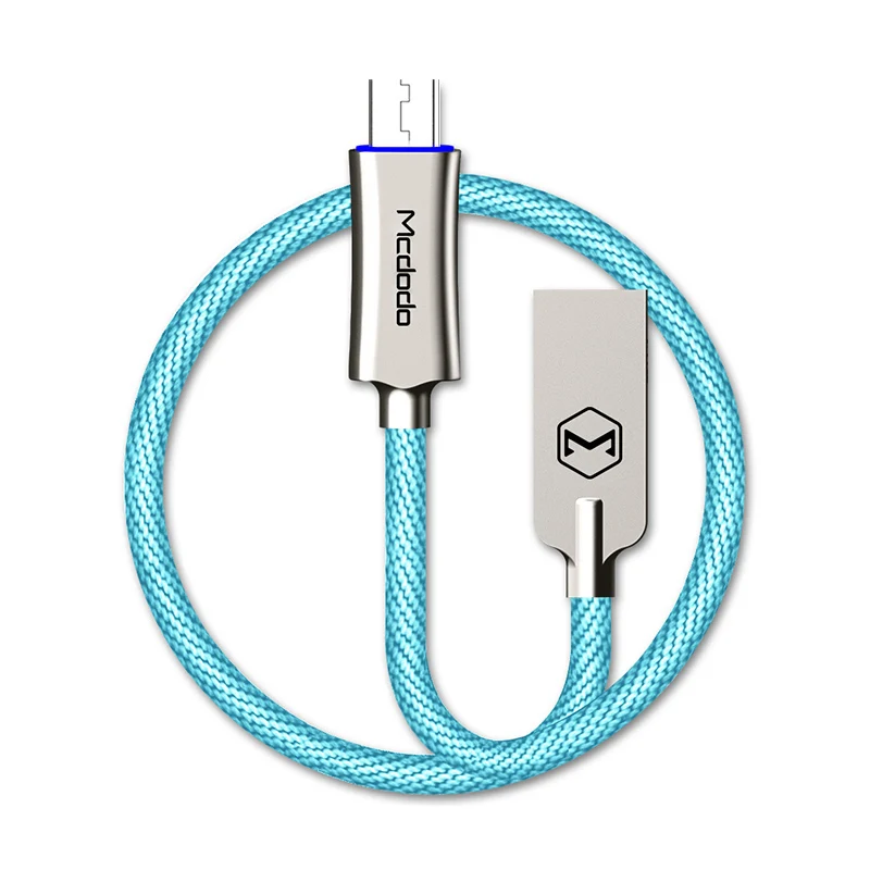 Mcdodo Micro USB кабель QC3.0 Быстрая зарядка нейлоновый USB кабель синхронизации данных для samsung Xiaomi huawei htc LG кабель для мобильного телефона - Цвет: blue