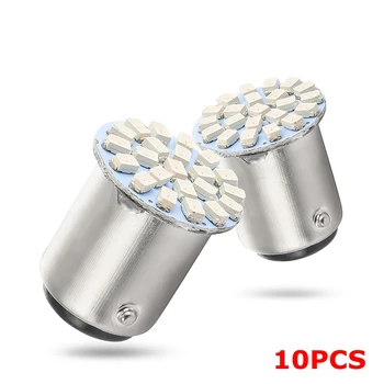 

10Pcs T25 1157 22 SMD Canbus Car LED Light Light Bulb White Red Yellow Tail Break Stop Turn Signal Light 6000K Car LED Lamp 12V
