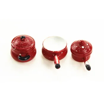 

1:12 dollhouse miniature Mini Soup bowl pot kitchen toy match for forest animal family collectible Gift 2019