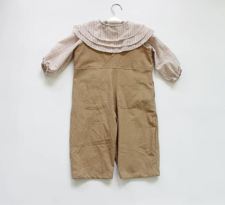 Модные летние детские льняные комбинезоны в Корейском стиле для мальчиков и девочек, повседневная одежда, модная детская одежда