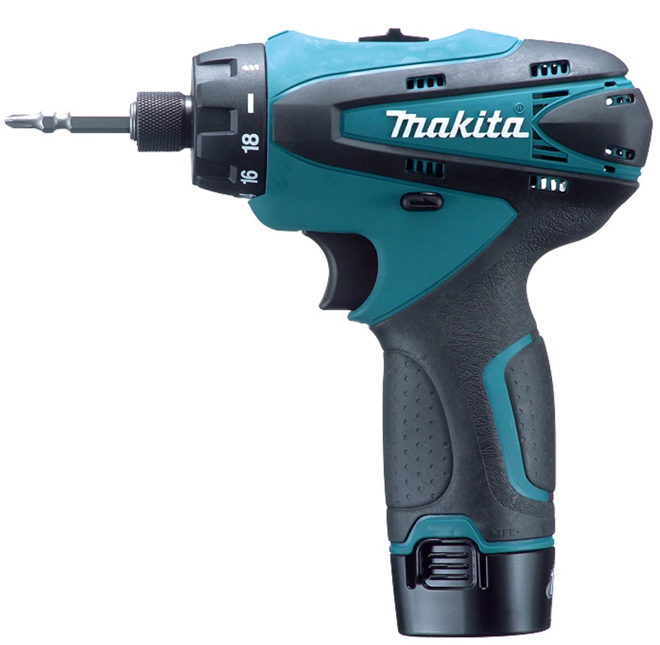 Японская аккумуляторная отвертка Makita DF030DWE, 10,8 В, Электрическая отвертка, отвертка с двумя литиевыми батареями