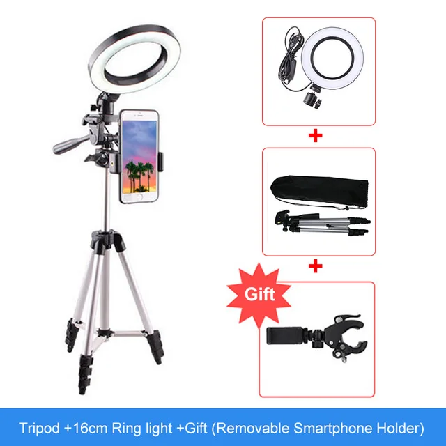 

LED Selfie Ring Light Studio Photography Photo Fill Ring Light with Tripod for iphone Smartphone Makeup Youtube video
