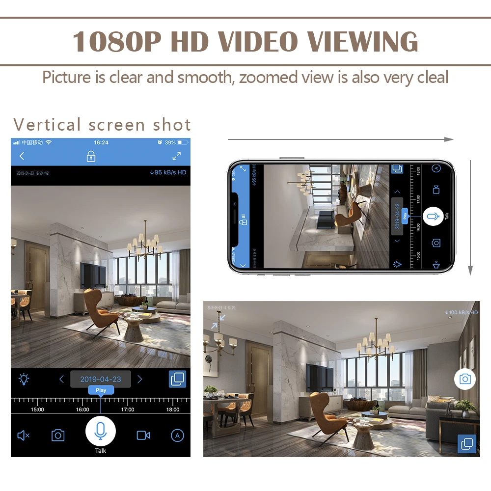 Podofo HD ip камера беспроводная домашняя безопасности наблюдения Wifi ночное видение