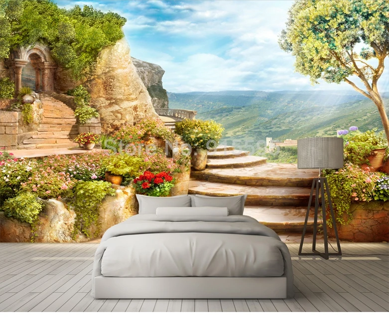Пользовательские 3D фото обои Европейский Сад Природа Пейзаж большие фрески спальня гостиная фон Настенная роспись Papel де Parede