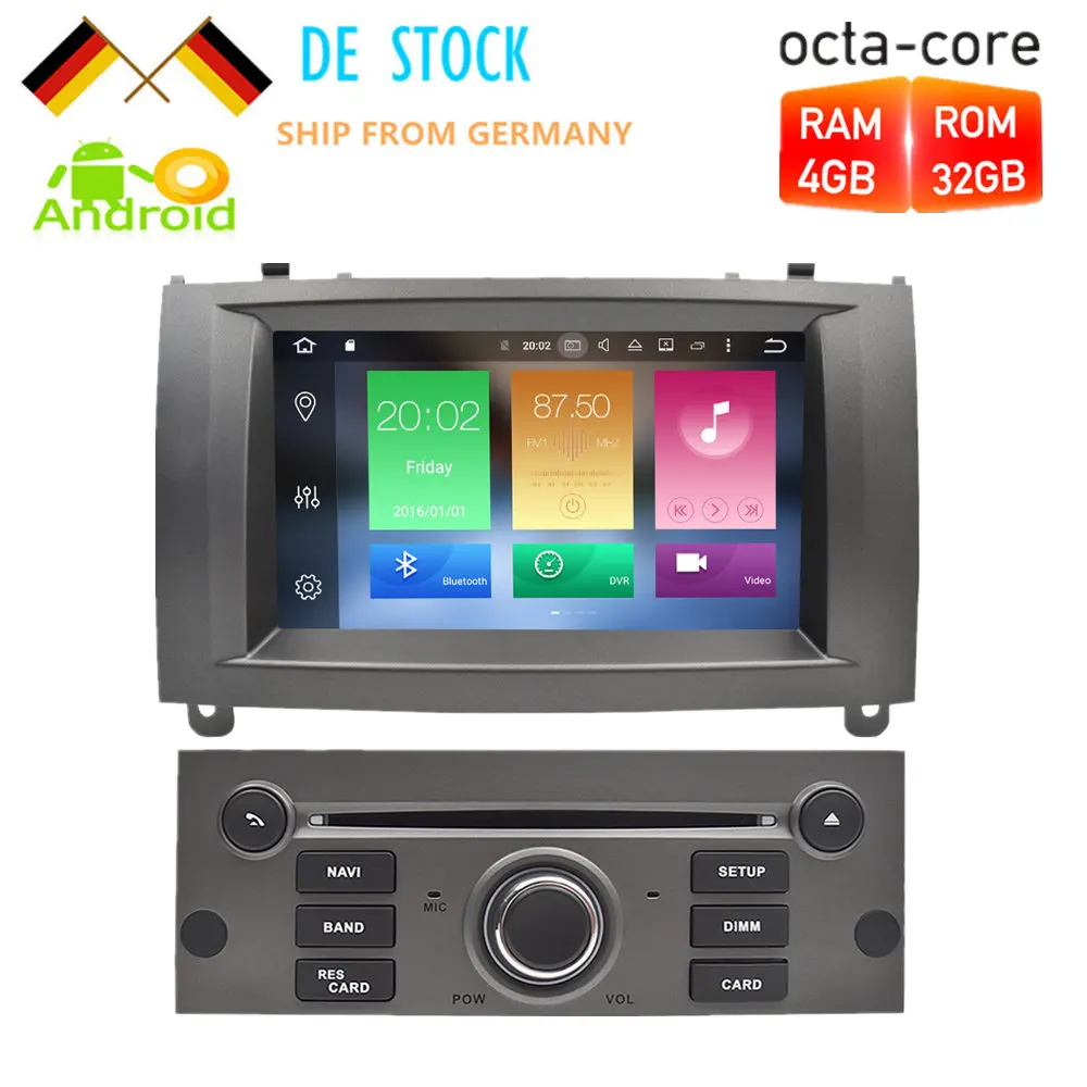 7 Android 8 0 Car DVD Player Multimedia Stereo For Peugeot 407 2004 2005 2006 2007