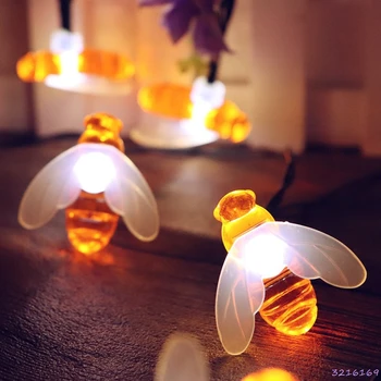 

Solar Powered Honey Bee String Lights 30 LED Solar OutdoorFairy String Lights