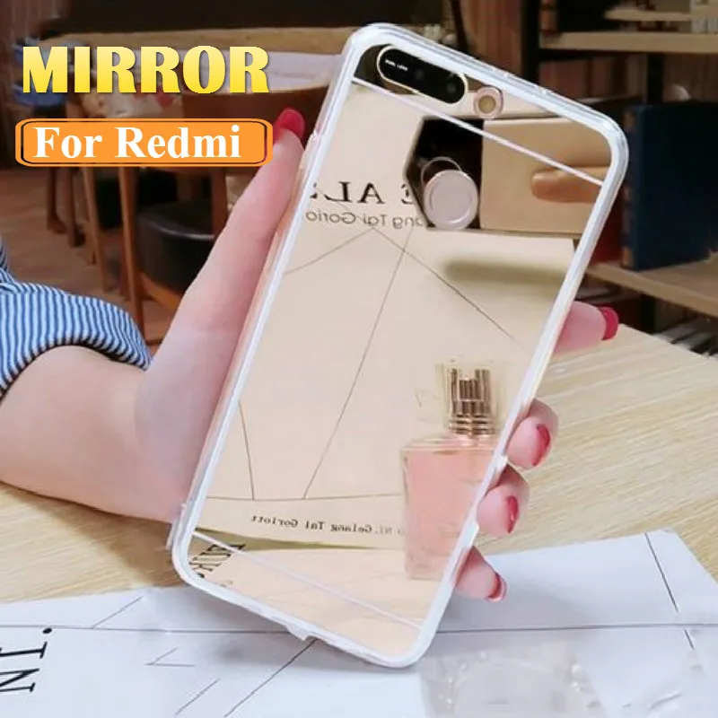 

Mirror Effect Phone Case For Xiaomi Mi 9 8 A2 lite 6X 5X A1 Redmi Note 4 5 5A 6 7 Pro Redmi 6A 5A 5 Plus 4 4X pro Soft TPU Cover