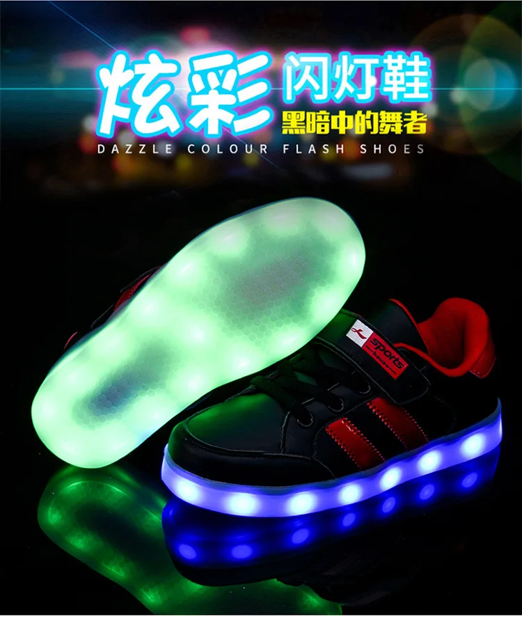 Размер 25-37 светящиеся кроссовки обувь с подсветкой для мальчиков и девочек светильник детская повседневная обувь с зарядкой USB красовки с подсветкой