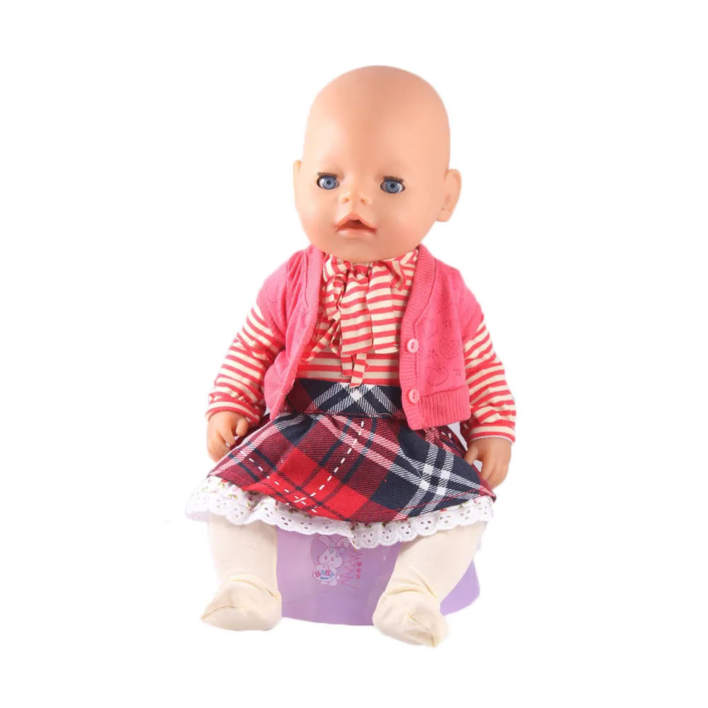 

High-quality 1set=4pcs doll clothes Wear fit 43cm Baby Born zapf, Children best Birthday Gift AT236
